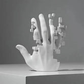 Escultura Decorativa Decoracao para sala Mao branco Estatua 