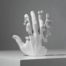 Escultura Decorativa Decoracao para sala Mao branco Estatua 