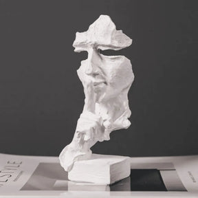 Escultura Decorativa Decoracao para sala branco Silencio Estatua 