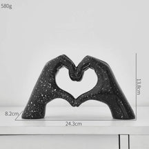 Escultura Decorativa Decoracao preto Abstrata Mão Love