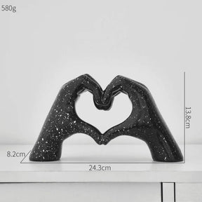 Escultura Decorativa Decoracao preto Abstrata Mão Love
