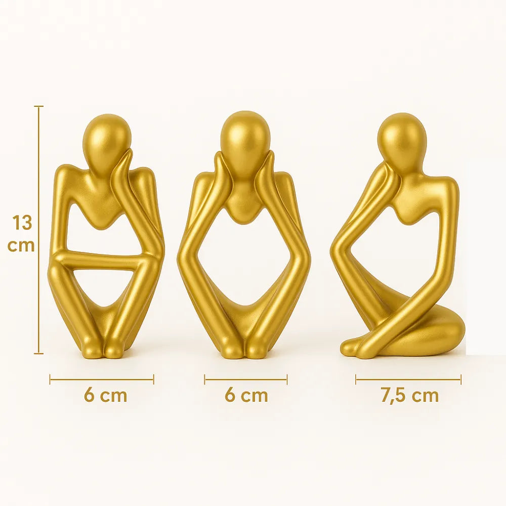 Escultura Decorativa O Pensador Estatueta dourado