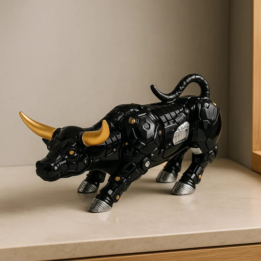 Escultura Decorativa Touro Estatua para Mesa preto