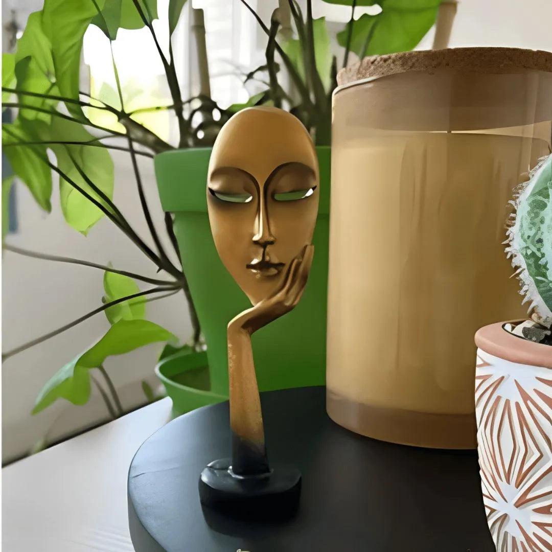 Escultura Decorativa para Sala Decoracao Dourado Caricatura 