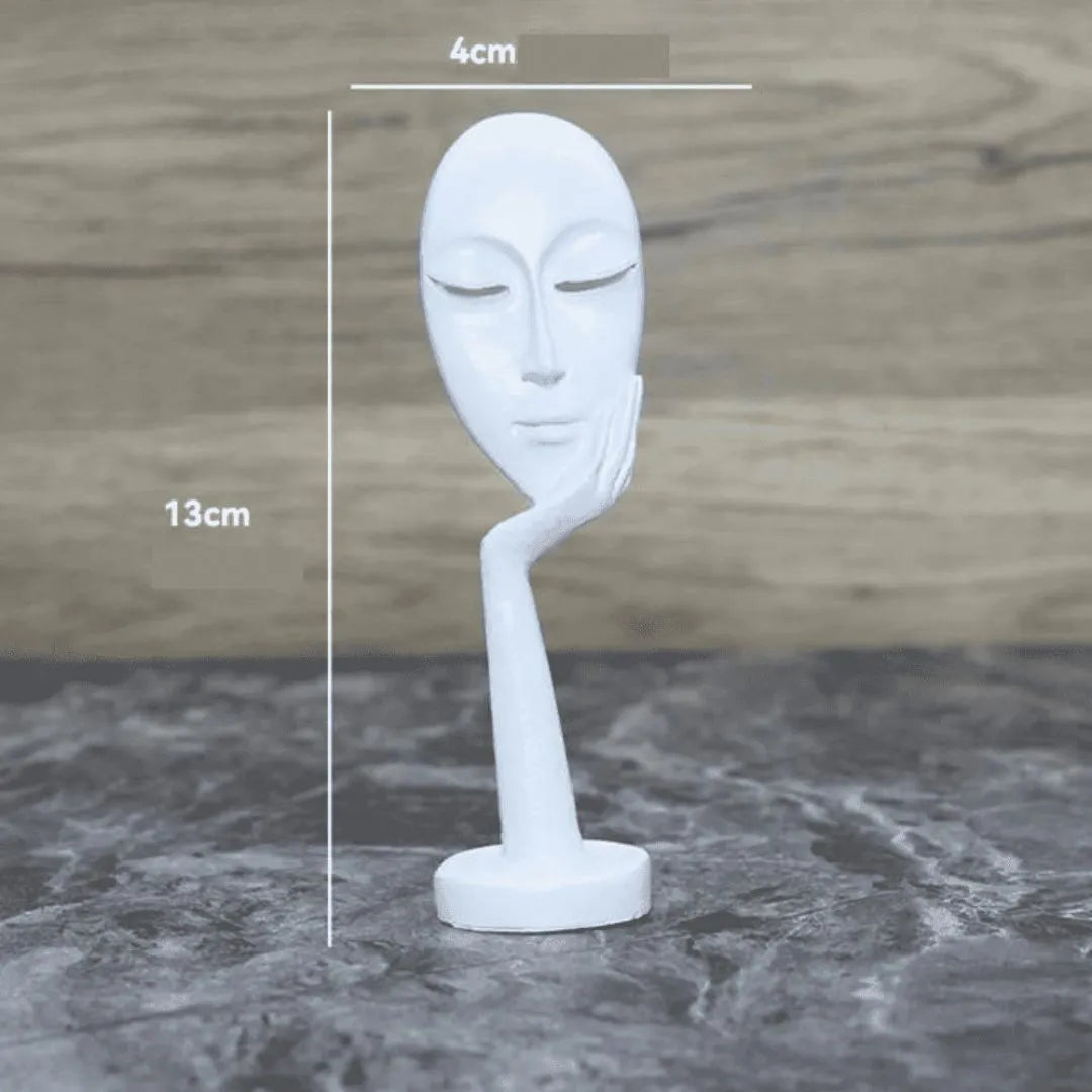 Escultura Decorativa para Sala Decoracao Branco Caricatura 