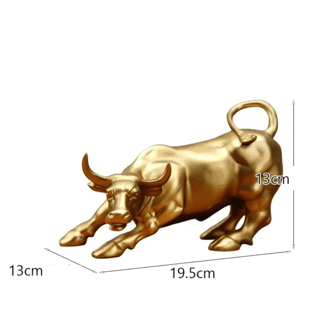 Escultura Decorativa para Sala Touro Decoracao dourado
