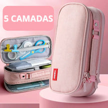 Estojo Escolar Box Organizador Feminino/Masculino rosa