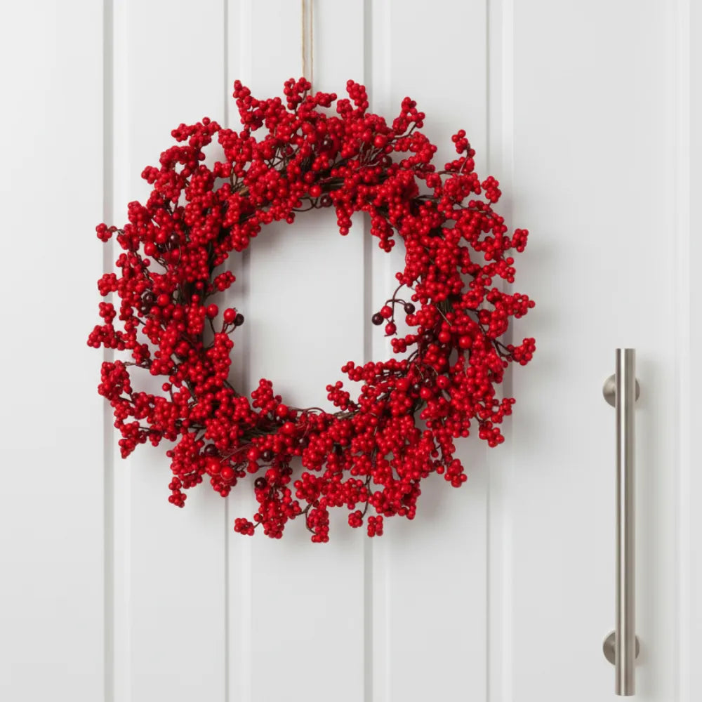 Guirlanda de Natal Vermelha para Porta de Luxo Grande 