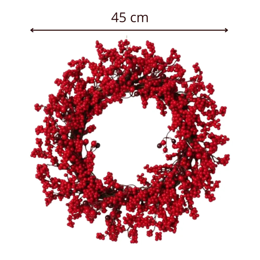 Guirlanda de Natal Vermelha para Porta de Luxo Grande 