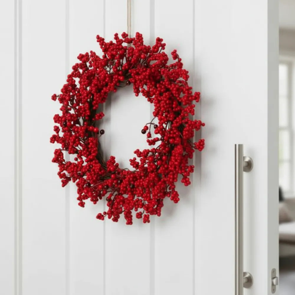 Guirlanda de Natal Vermelha para Porta de Luxo Grande 