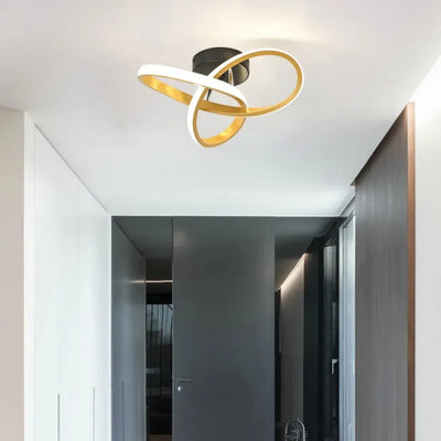 Luminária de Teto para Sala/Quarto/Cozinha em LED Espiral - Dourada