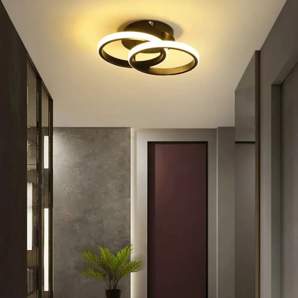 Luminária de Teto para Sala Quarto Cozinha em LED Preta luz quente