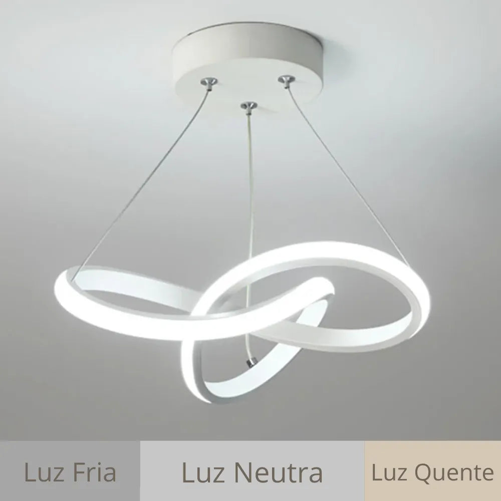 Lustre Pendente para Sala Quarto Cozinha Moderno LED Branco