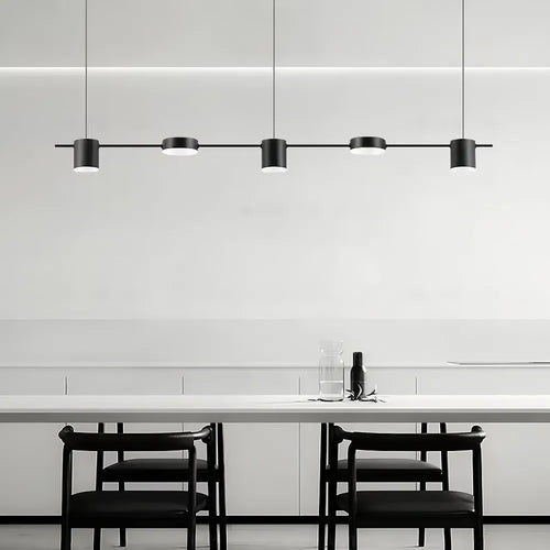 Lustre Pendente para Sala de Jantar/Cozinha Moderno LED - Preto