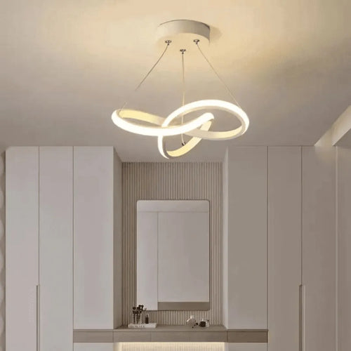 Lustre Pendente para Sala/Quarto/Cozinha Moderno LED Espiral - Branco