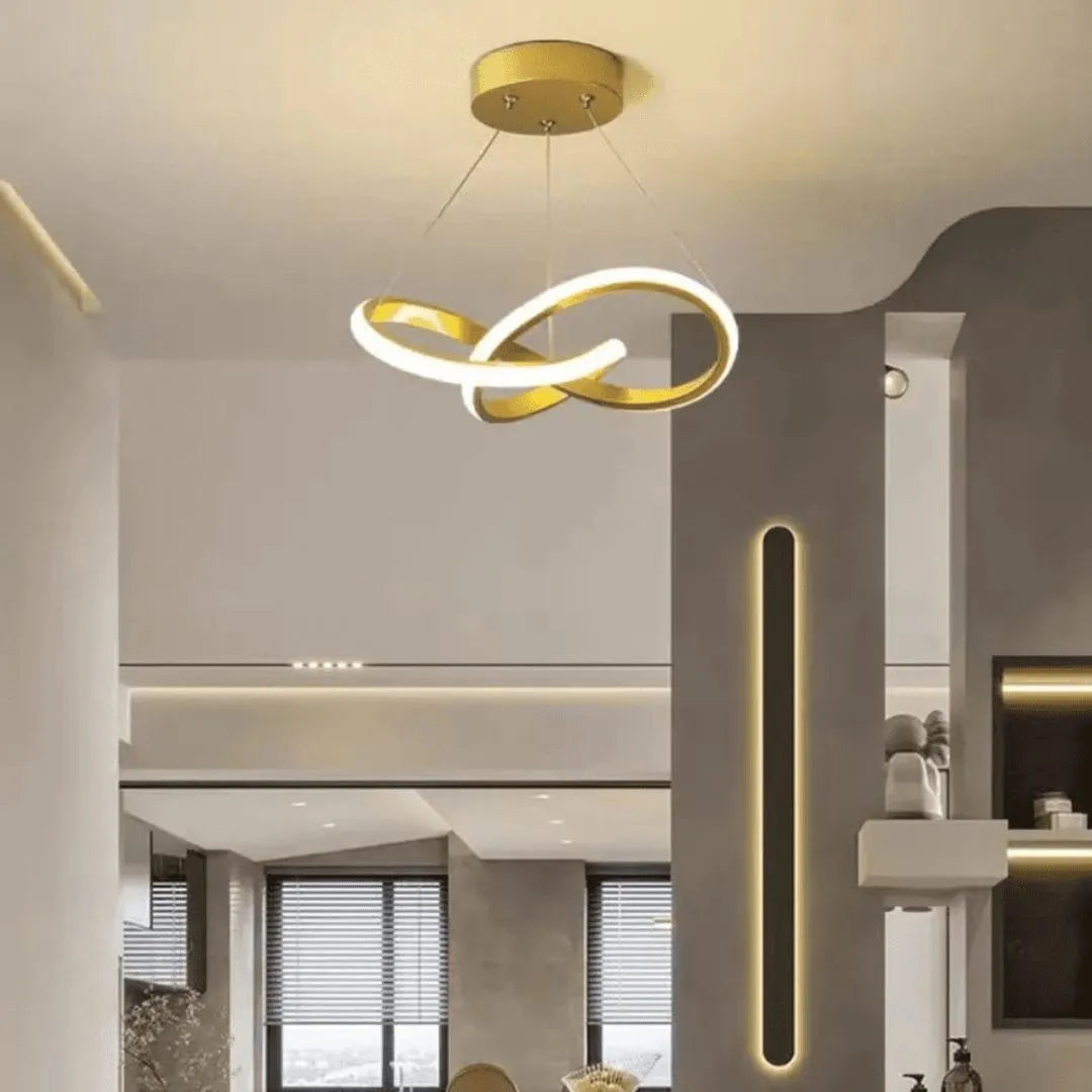 Lustre Pendente para Sala de jantar Quarto Cozinha Moderno LED dourado