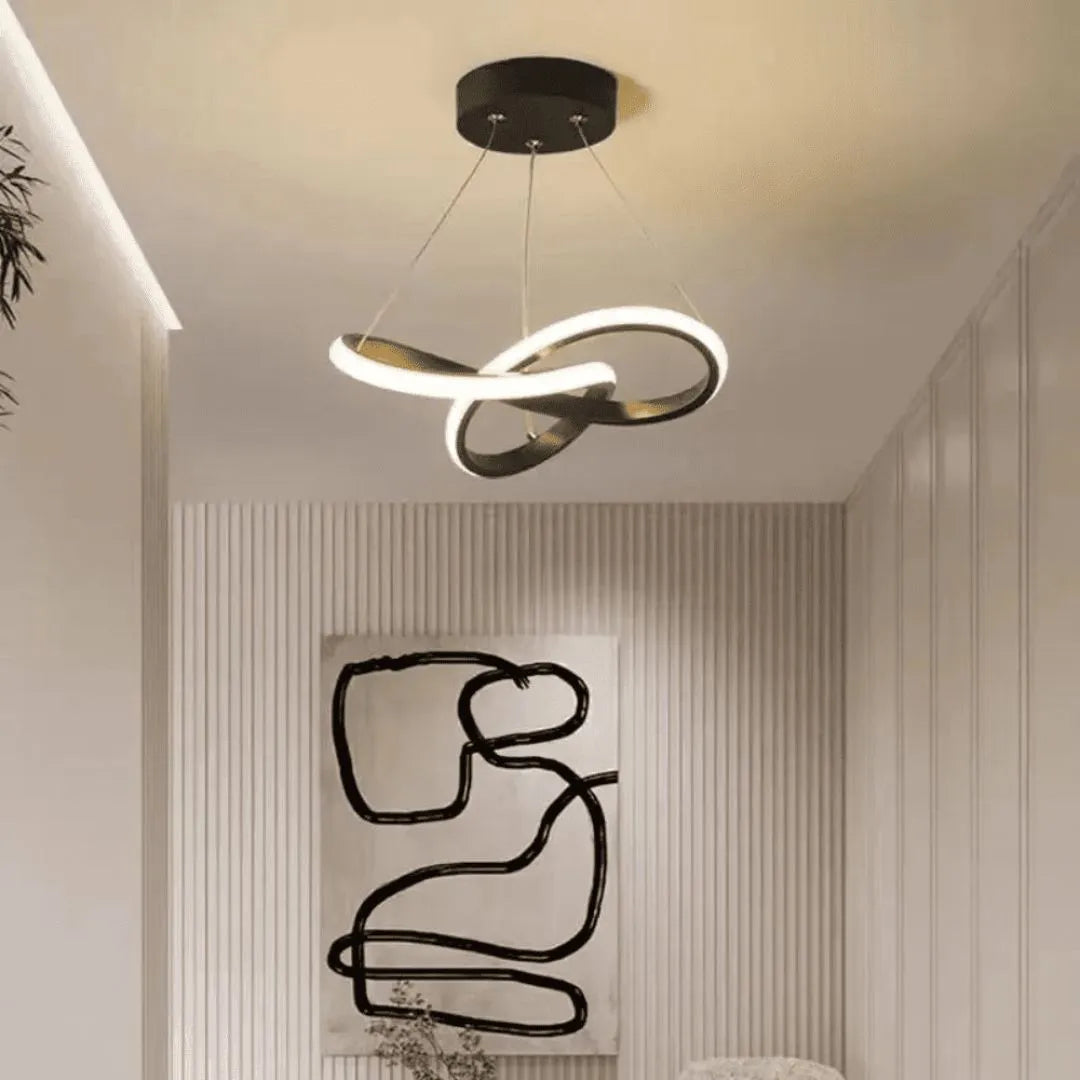Lustre Pendente para Sala de jantar Quarto Cozinha Moderno LED preto
