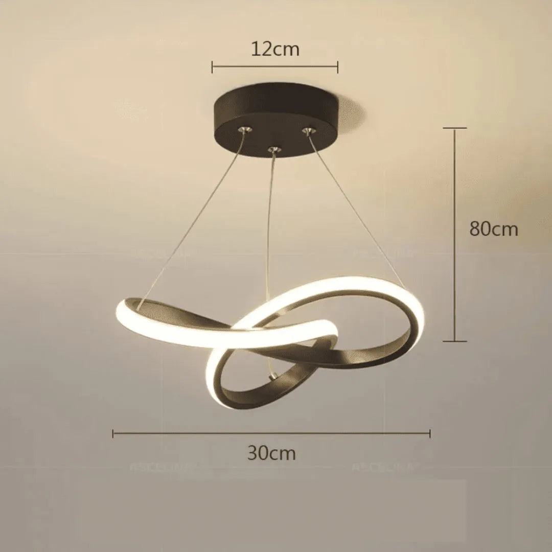 Lustre Pendente para Sala de jantar Quarto Cozinha Moderno preto LED 