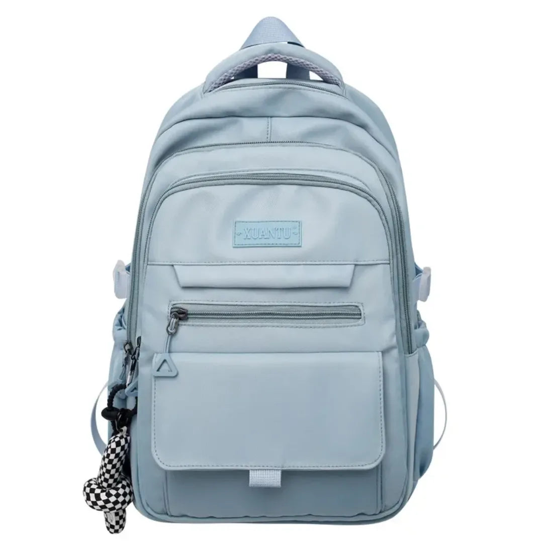 Mochila Escolar Feminina Juvenil para Faculdade Grande Exclusiva azul 2