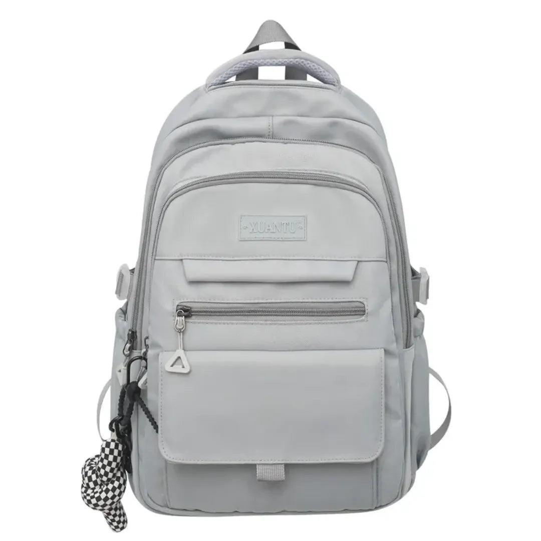 Mochila Escolar Feminina Juvenil para Faculdade Grande Exclusiva cinza 2