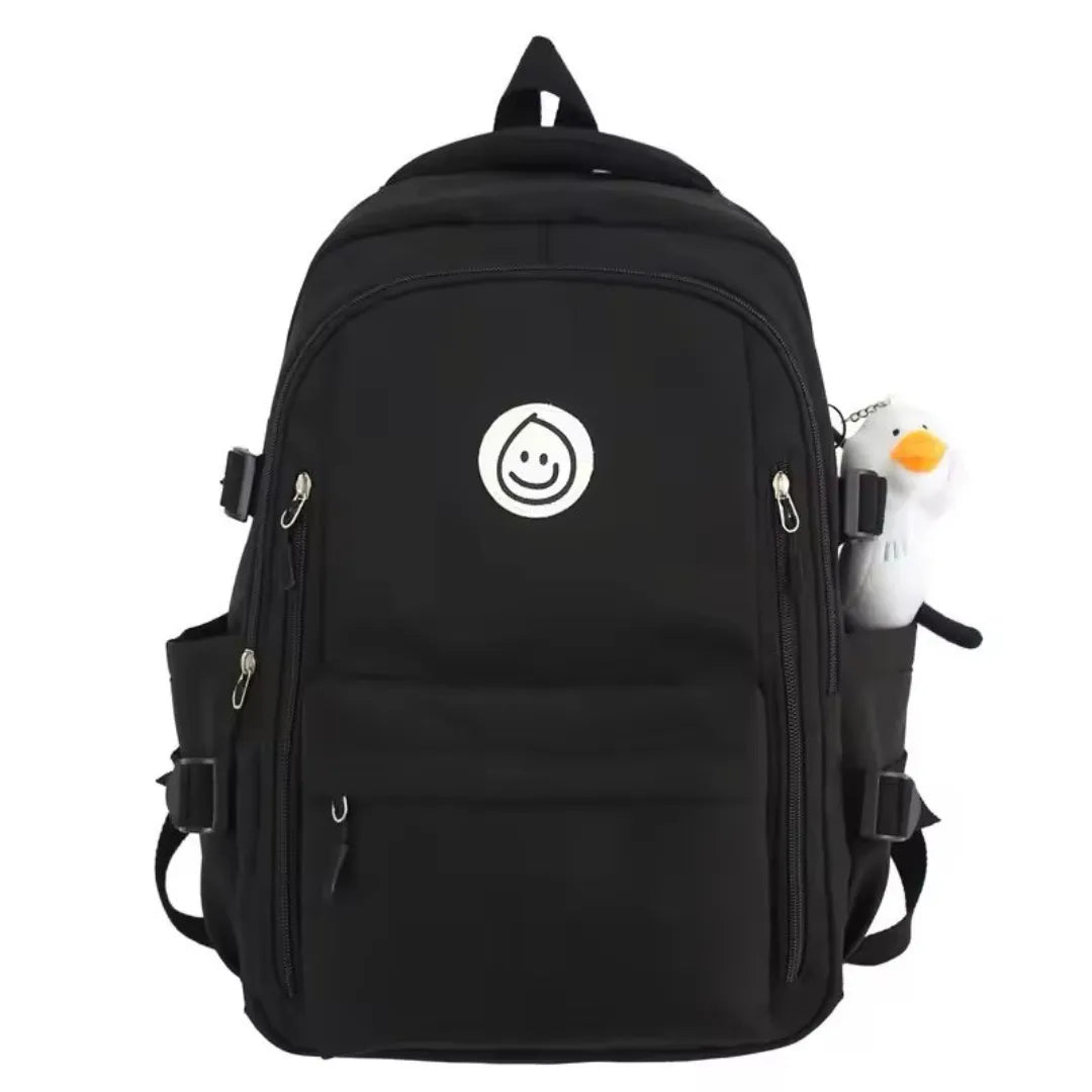 Mochila Escolar Feminina Juvenil para Faculdade Grande preto 1 2