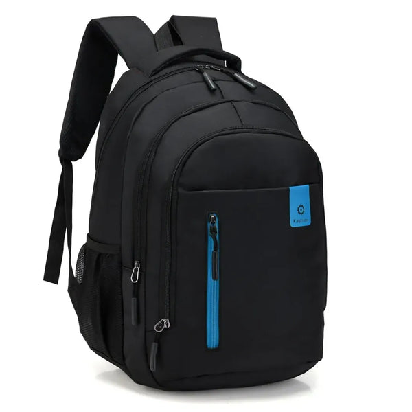 Mochila Escolar Masculina Reforçada Impermeável Grande preta com azul