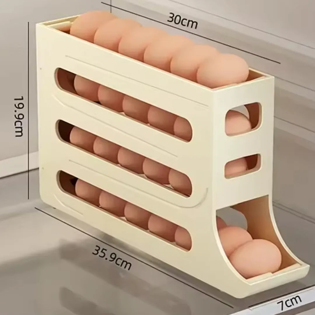 Organizador de Ovos para Geladeira Organizadores Cozinha bege 