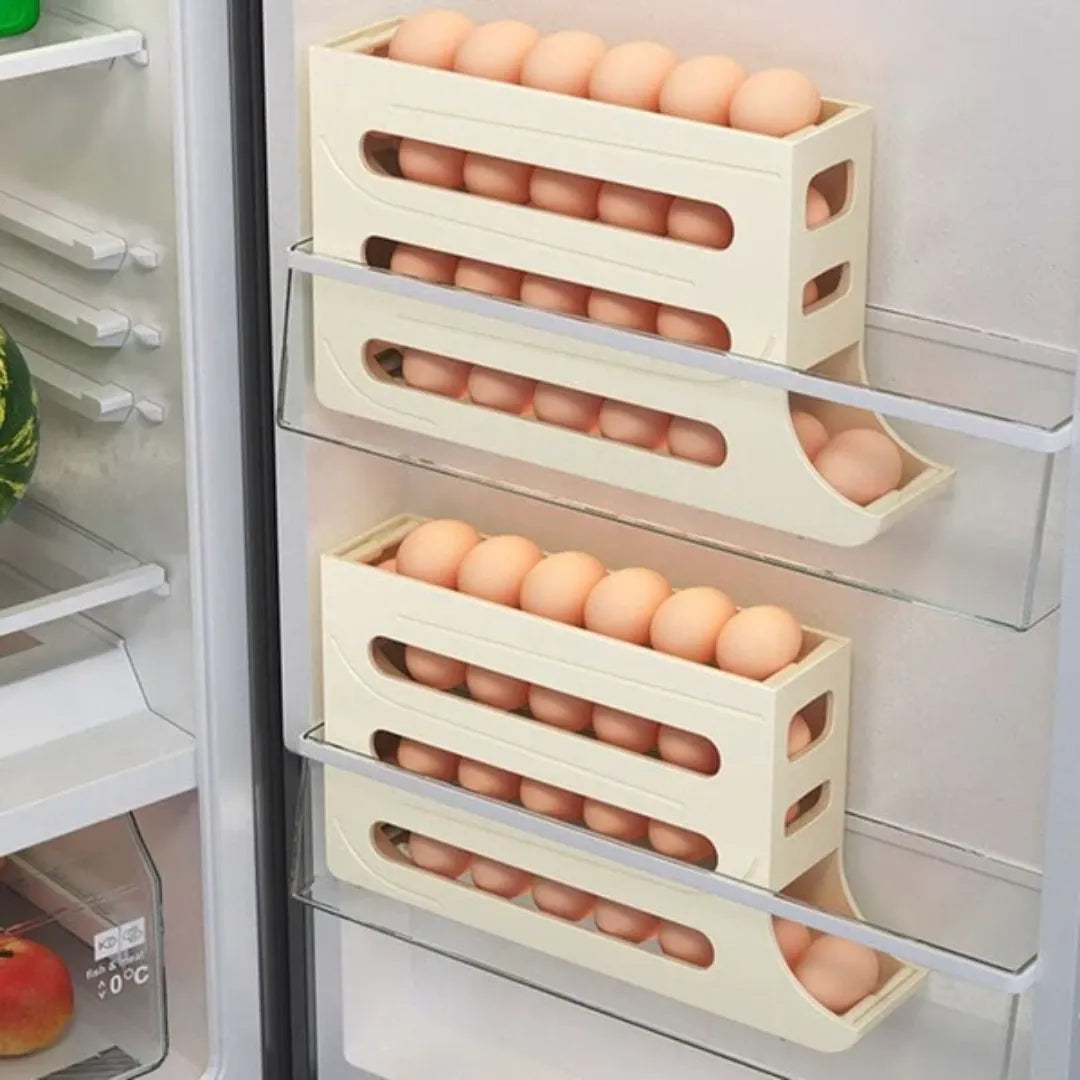Organizador de Ovos para Geladeira bege Organizadores Cozinha