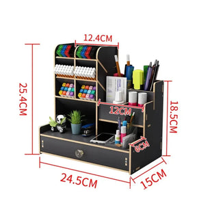 Porta-Caneta Lápis para Escritório de Mesa preto