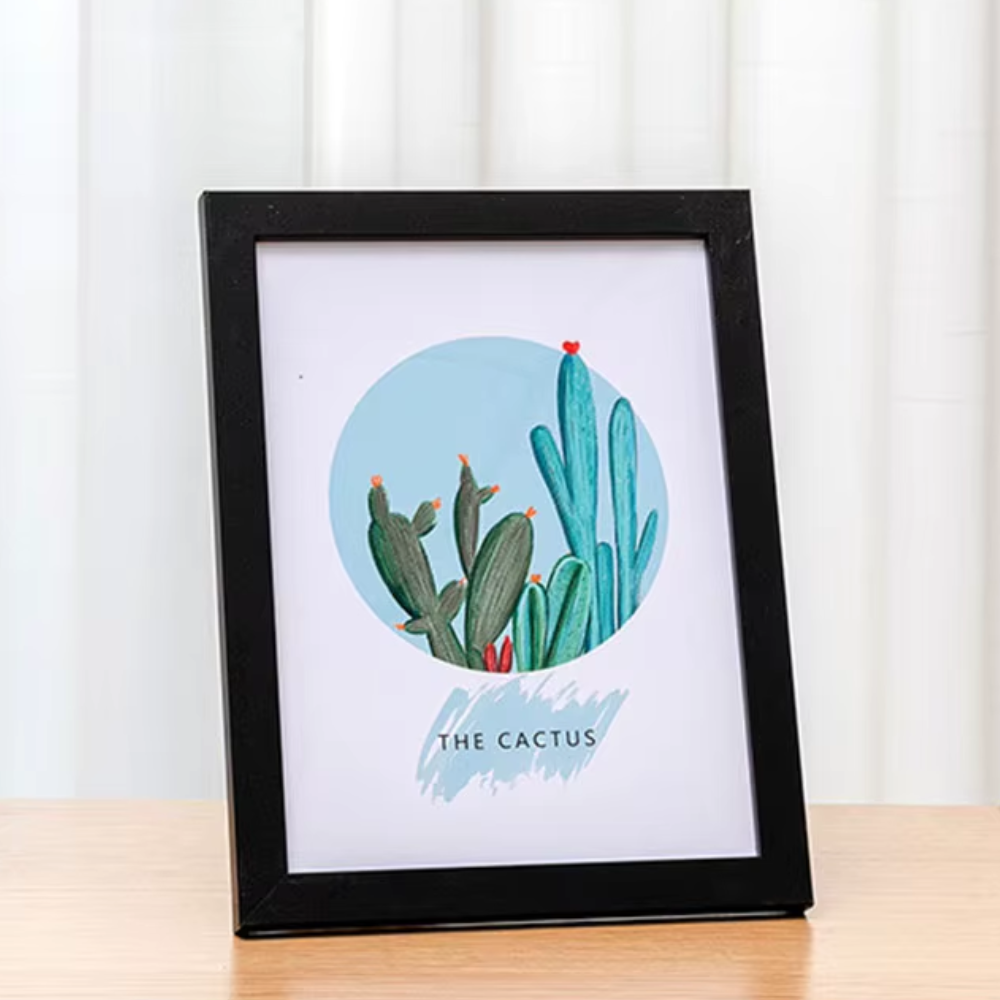 Porta-Retrato Personalizado de Madeira para Sala/Quarto/Escritório Preto