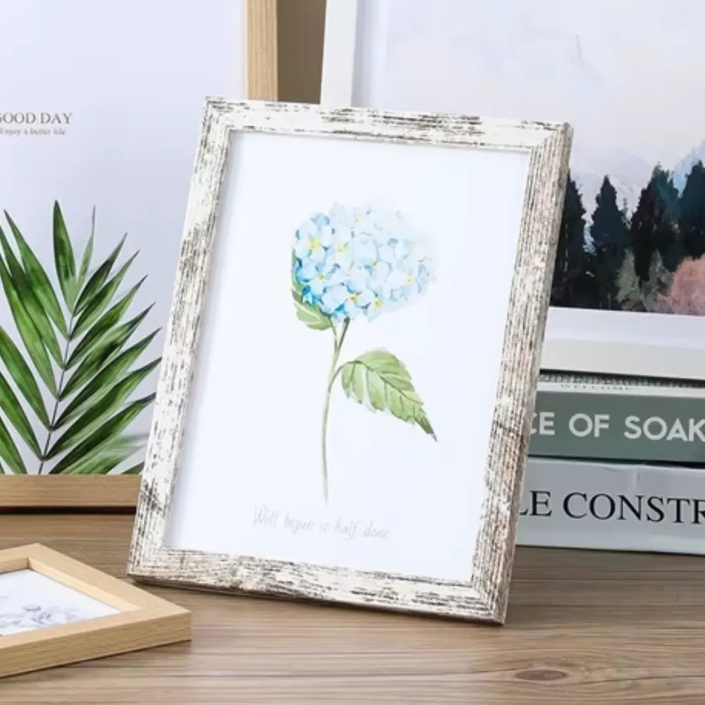 Porta-Retrato Personalizado de Madeira para Sala/Quarto/Escritório Retrô