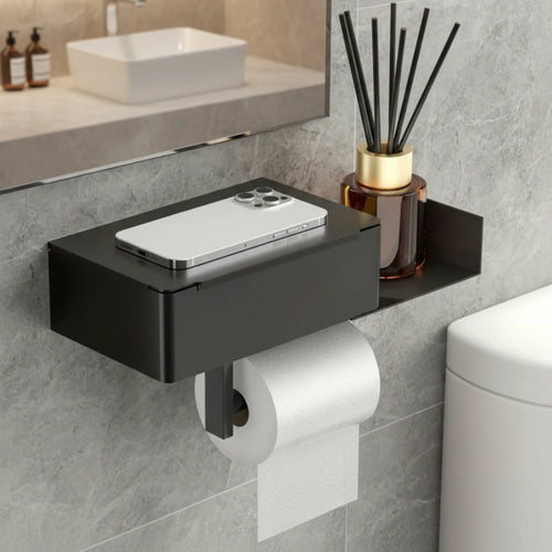 Porta-Papel Higiênico de Parede Moderno c/ Suporte para Banheiro