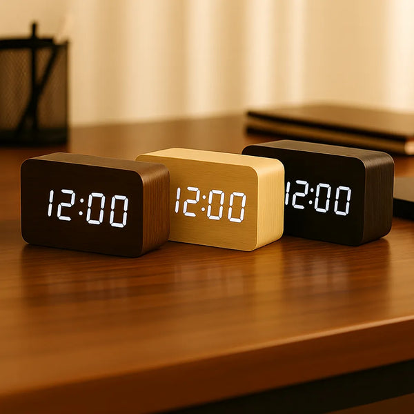 Relógio Digital de Mesa Despertador LED Decorativo