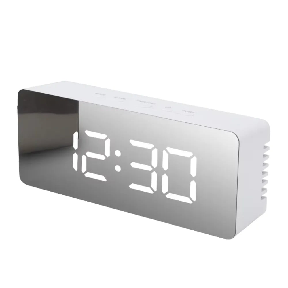 Relógio de Mesa Digital Cabeceira Despertador LED Espelhado 5