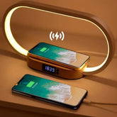 Relógio de Mesa Digital Carregador Sem Fio Luminária LED 3
