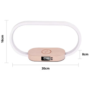Relógio de Mesa Digital Carregador Sem Fio Luminária LED 7