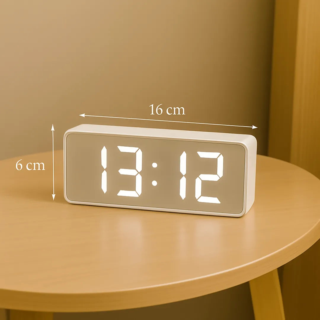 Relógio de Mesa Digital Decorativo Despertador LED prateado 1