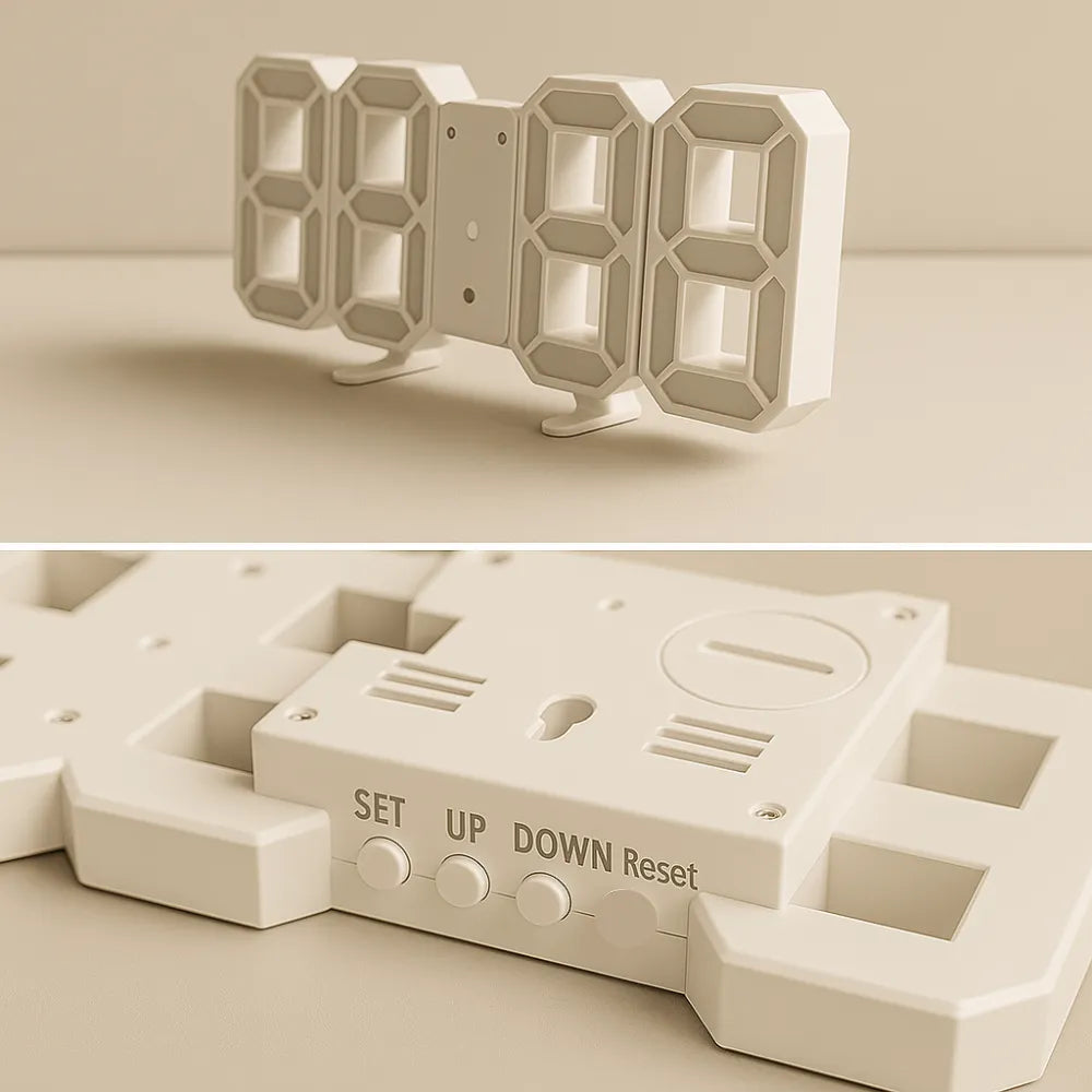 Relógio de Mesa Digital Despertador LED Grande branco