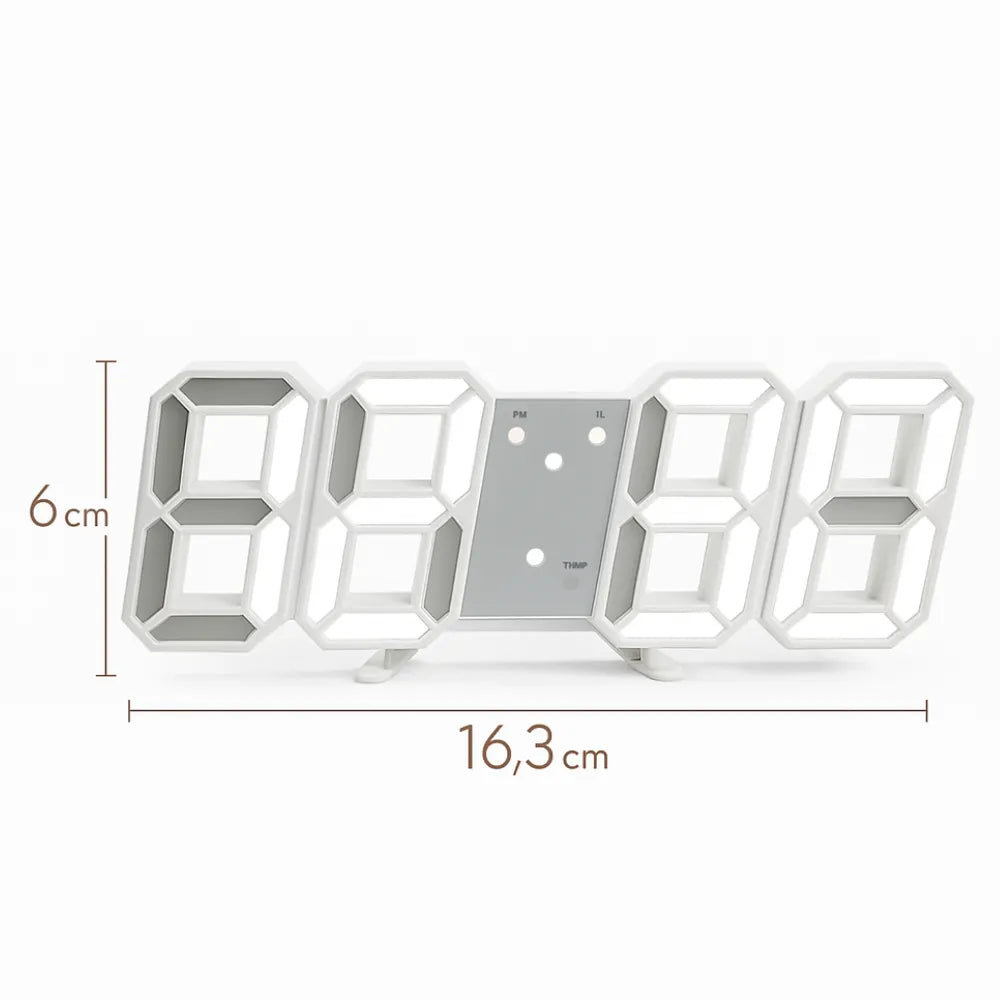 Relógio de Mesa Digital Despertador LED Grande branco