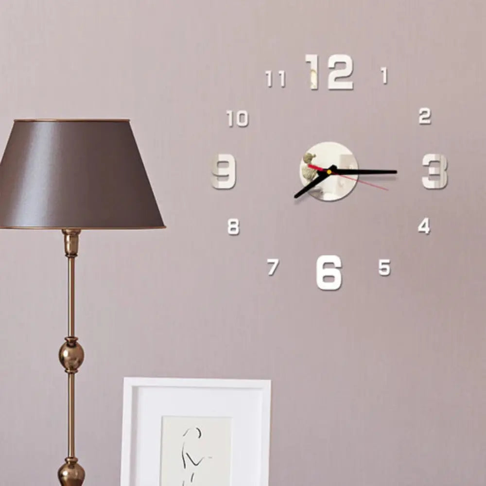 Relógio de Parede para Cozinha Sala Grande Decorativo Decoracao prata