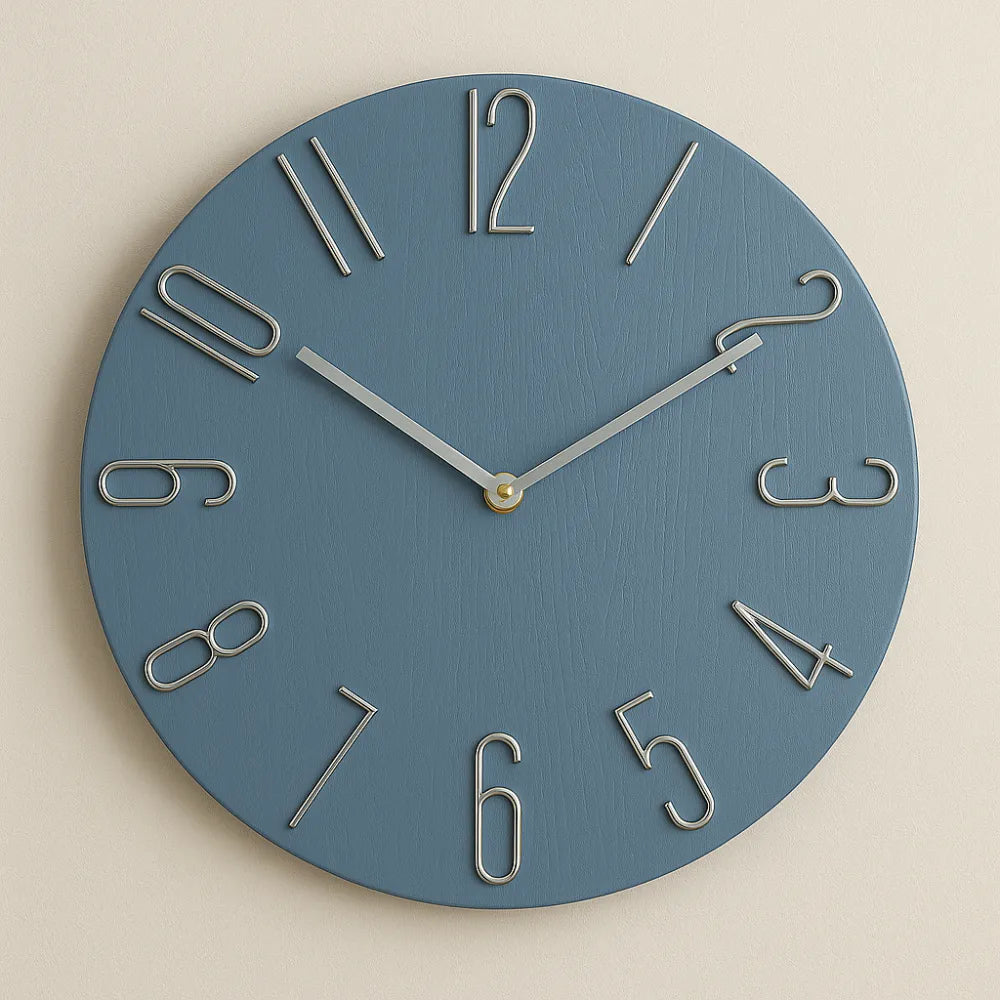 Relógio de Parede para Cozinha/Sala Grande Decorativo Sofisticado azul