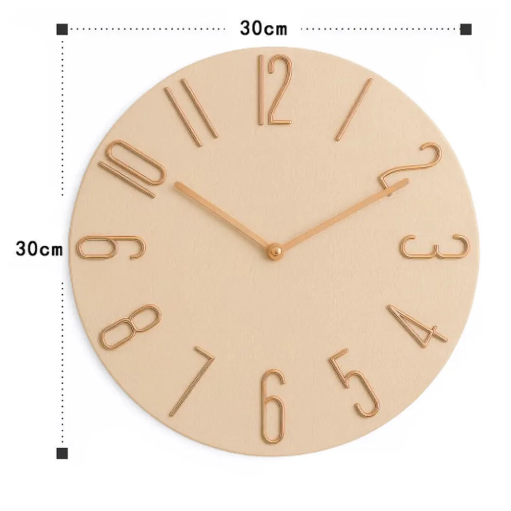 Relógio de Parede para Cozinha/Sala Grande Decorativo Sofisticado rosa bege