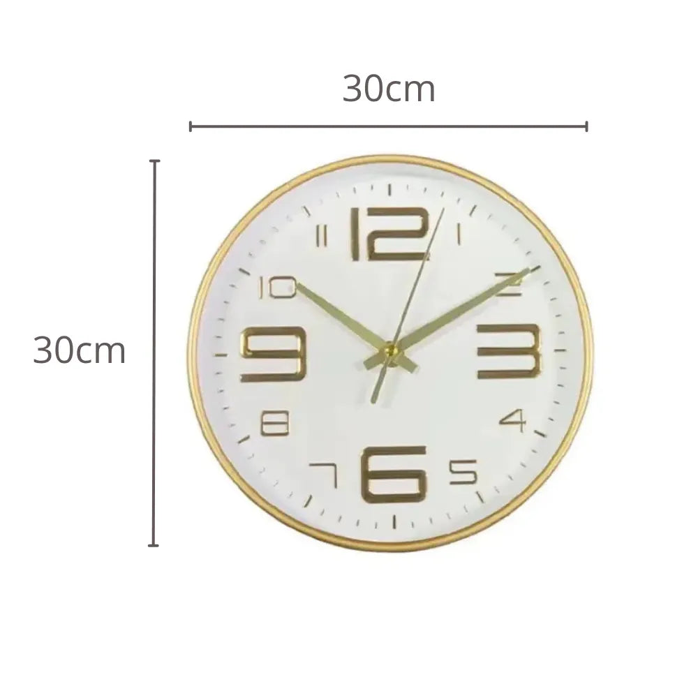 Relógio de Parede para Cozinha Sala Grande Decorativo Moderno dourado