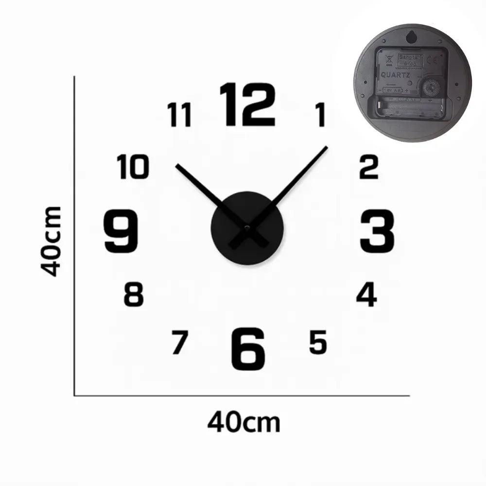 Relógio de Parede para Cozinha Sala Grande Decorativo preto Decoracao 