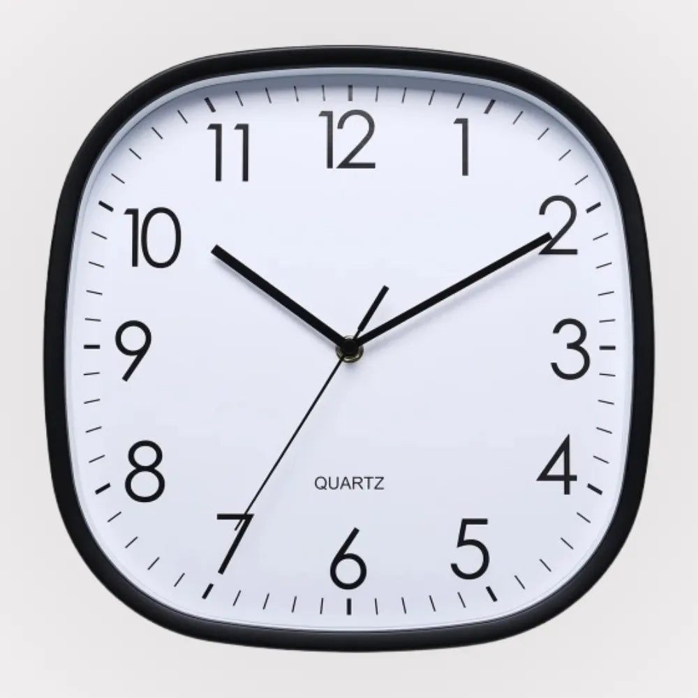 Relógio de Parede para Cozinha/Sala Grande Decorativo preto Quadrado 
