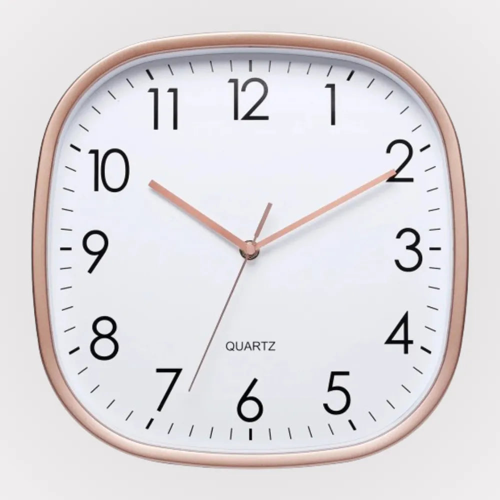 Relógio de Parede para Cozinha/Sala Grande Decorativo rosa Quadrado 