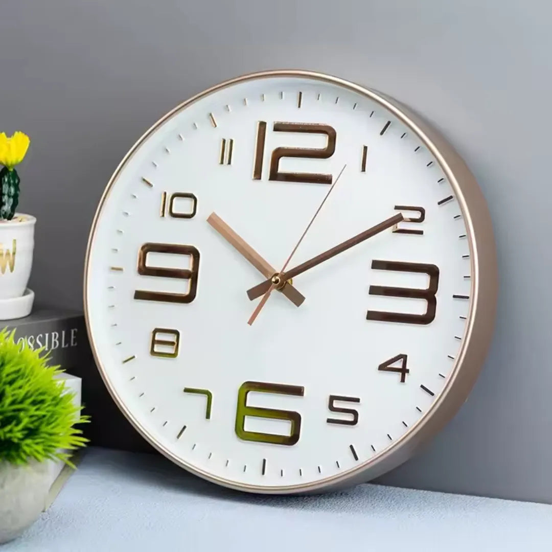 Relógio de Parede para Cozinha Sala Grande Decorativo rosa branco