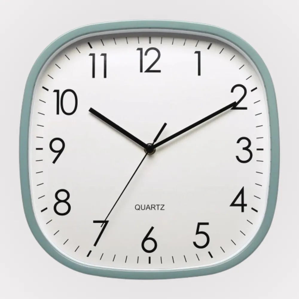 Relógio de Parede para Cozinha/Sala Grande Decorativo verde Quadrado 