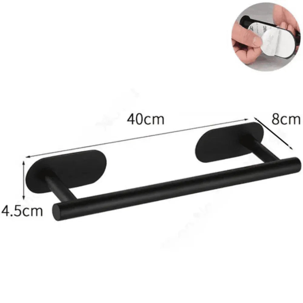 Suporte para Toalha de Banho para Banheiro preto toalheiro