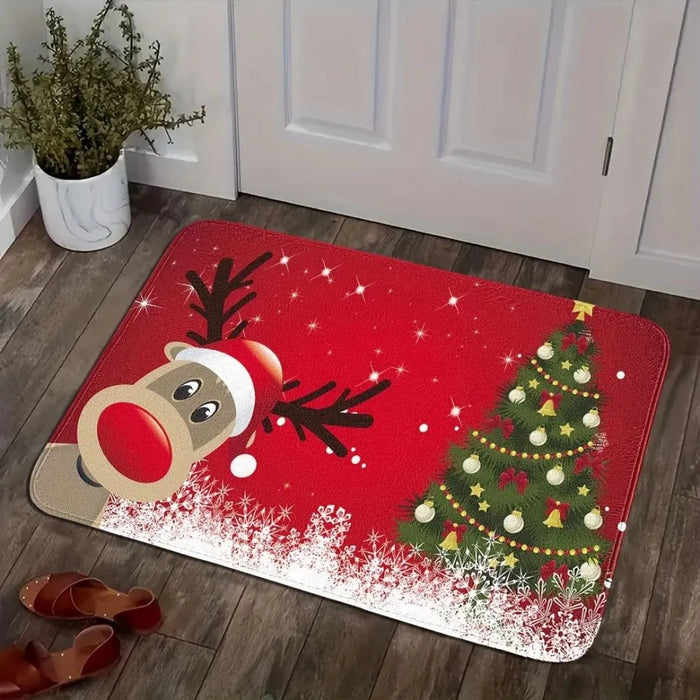Tapete/Capacho de Natal para Entrada/Cozinha/Banheiro - Rena